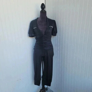 Kelle Women's Dance Costume Jumpsuit Stretch Sinu Black Adult Small